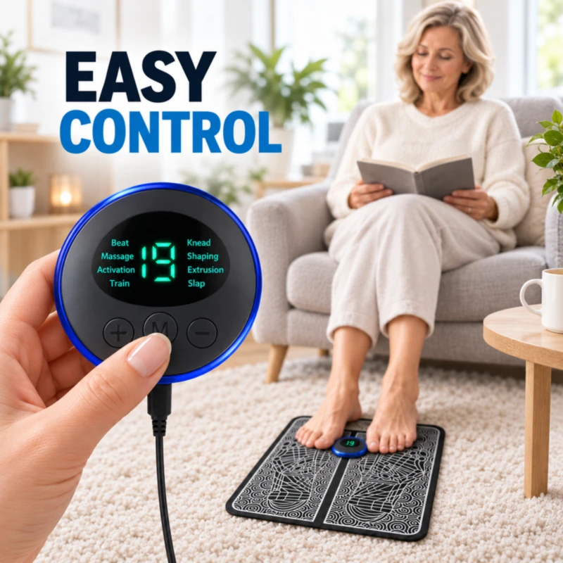 Bio-Lec Mobility EMS foot massager pad wireless LCD controller for easy control