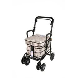 Walk and Rest Noble Shopping Trolley With Seat & Armrests | 3-in-1 Walking Trolley With Handbrake | Seated Shopper For Elderly