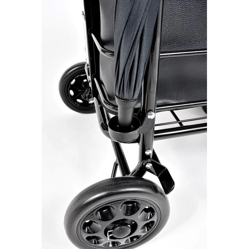 Noble shopping trolley rear wheel close-up