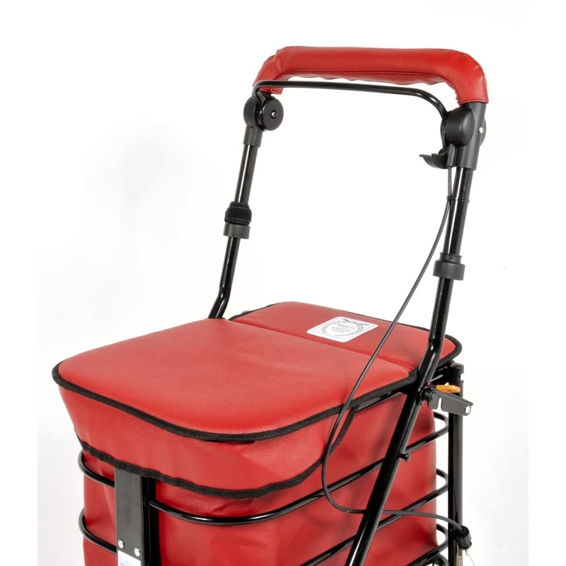 Regal shopping trolley backrest and padded seat close-up