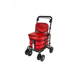Walk and Rest Regal Shopping Trolley With Seat & Backrest | 3-in-1 Walking Trolley With Handbrake | Seated Shopper For Elderly
