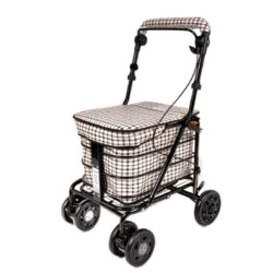 Walk and Rest Prestige shopping trolley side view with padded seat