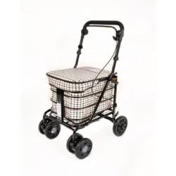 Walk and Rest Prestige Seated Shopping Trolley | 3-in-1 Shopping Trolley With Padded Seat & Handbrake | Walking Trolley For Elderly