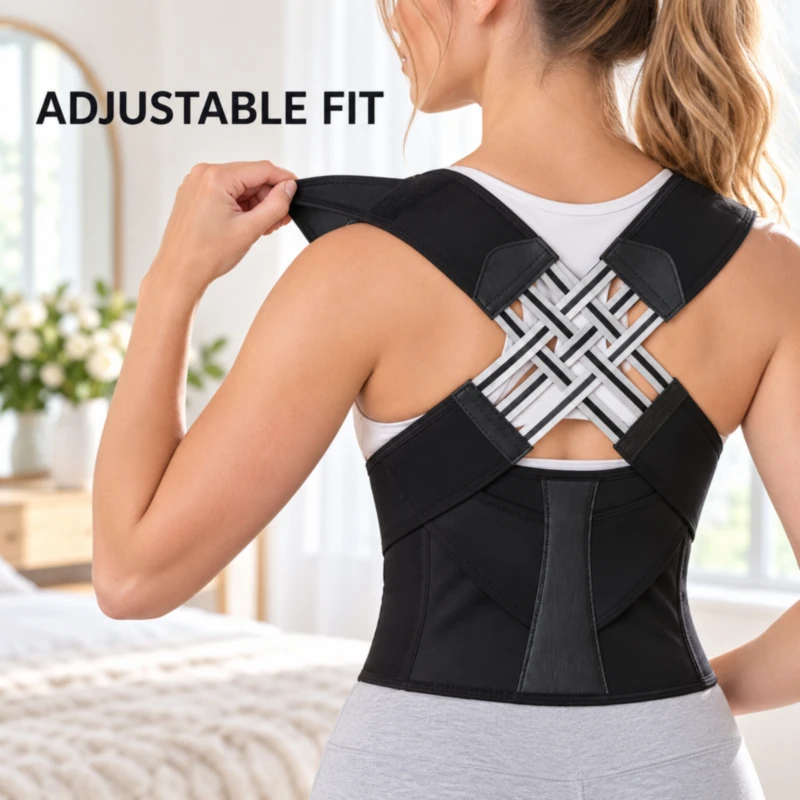 Adjustable straps on the posture corrector belt for a custom fit