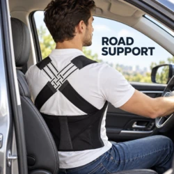 Posture corrector belt for back support while driving