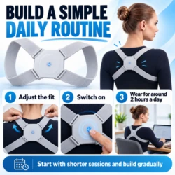 Daily routine guide - wear the posture corrector for around two hours a day