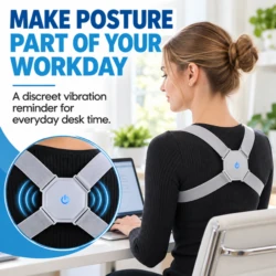 Smart posture corrector worn while working at a desk