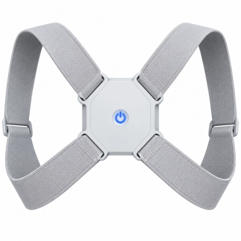 Bio-Lec Mobility smart posture corrector - grey figure-of-eight upper back harness with central sensor pod