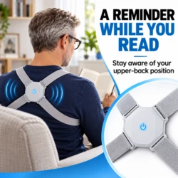 Smart posture corrector worn while reading at home