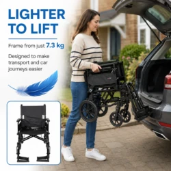 Dash Lite 3 lightweight 7.3kg transit wheelchair, easy to lift