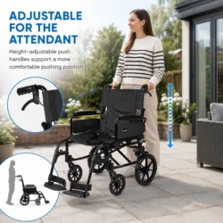 Dash Lite 3 wheelchair height adjustable push handles