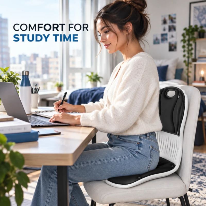 Posture correction chair seat for comfort during study time