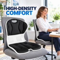 High-density foam cushioning in the posture correction chair seat