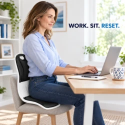 Posture correction chair seat on an office chair - work, sit, reset