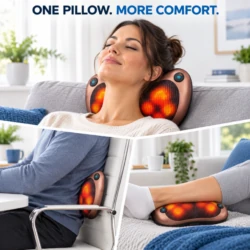 One shiatsu pillow for neck, back, calves and thighs