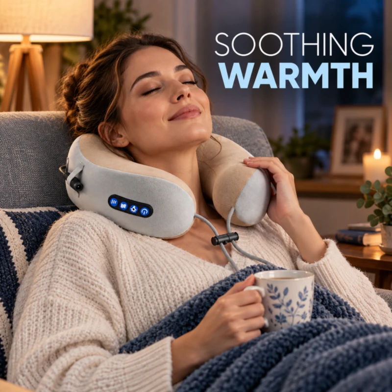 U-shaped neck massage pillow lifestyle image