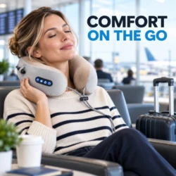 Portable U-shaped neck massage pillow for comfort on the go