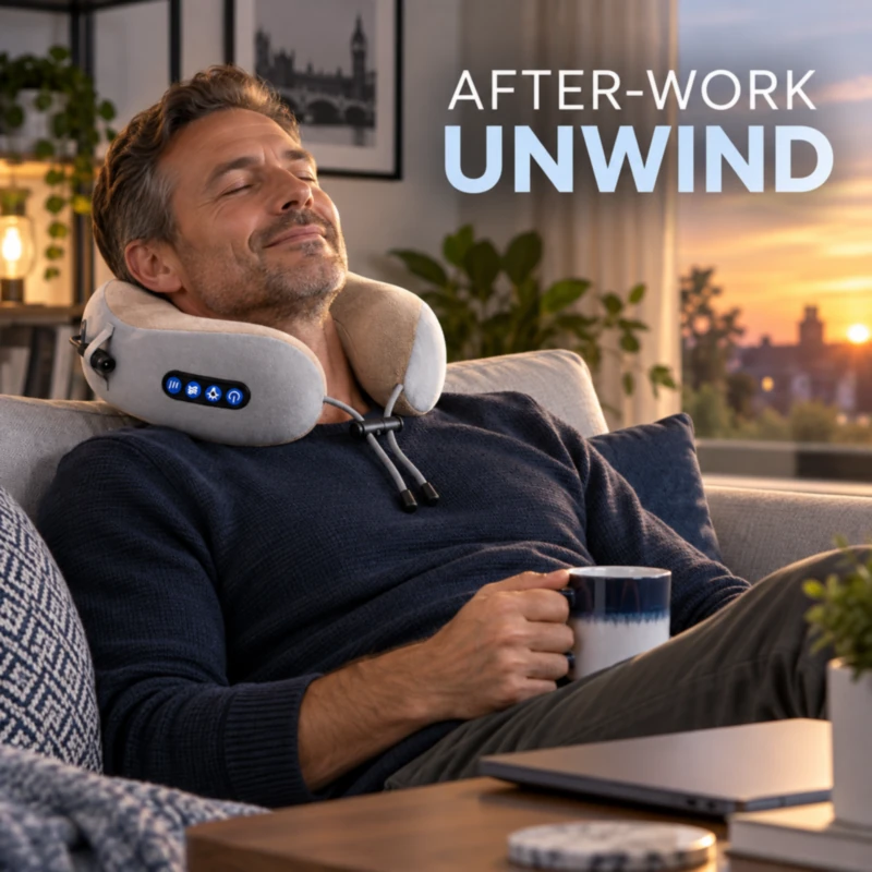 U-shaped neck massage pillow for an after-work unwind