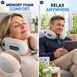 Slow-rebound memory foam in the U-shaped neck massage pillow