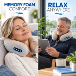 Relax anywhere with the cordless U-shaped neck massage pillow